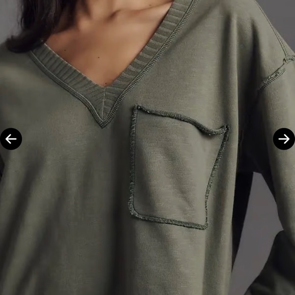 Anthropologie Pilcro The Montana Pocket Knit Cropped Green Top Shirt, XS - Picture 2 of 14